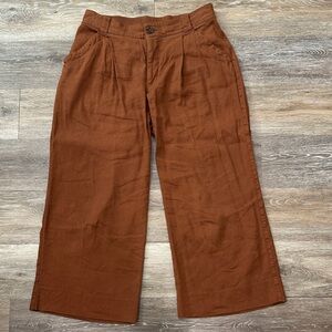 CAbi Wide-Leg Chinos in Rust Brown